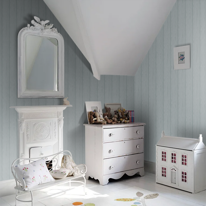 Tongue & Groove – Wood Panel Wallpaper – Blue
