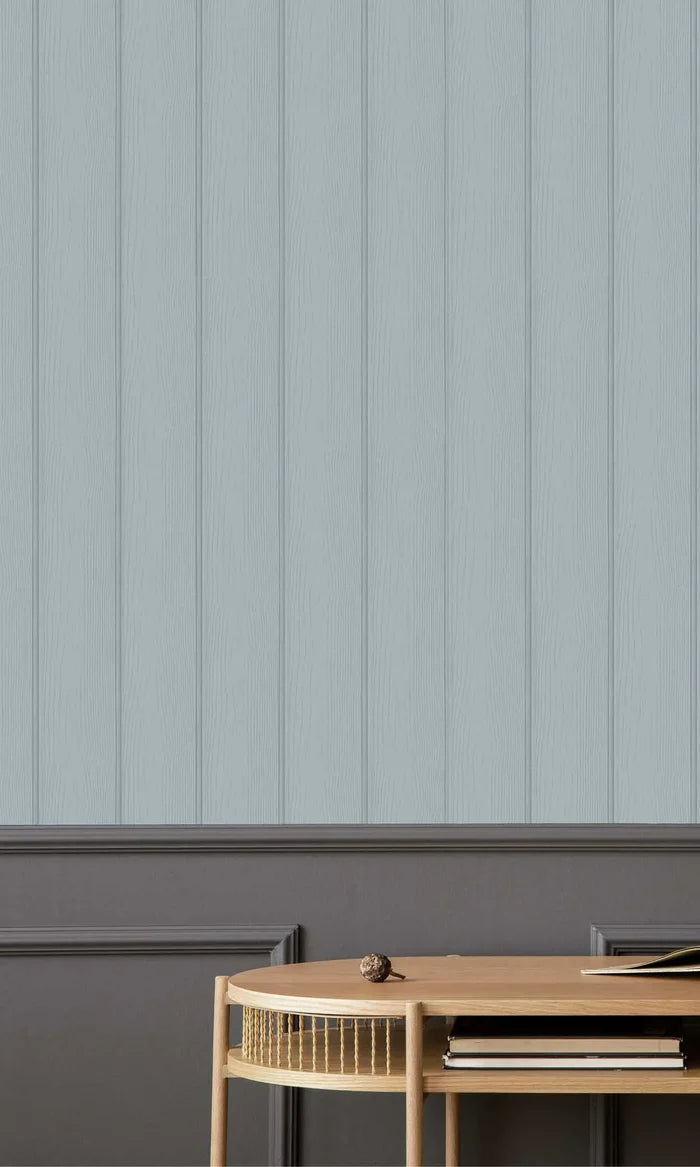 Tongue & Groove – Wood Panel Wallpaper – Blue