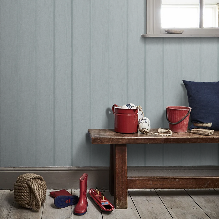 Tongue & Groove – Wood Panel Wallpaper – Blue
