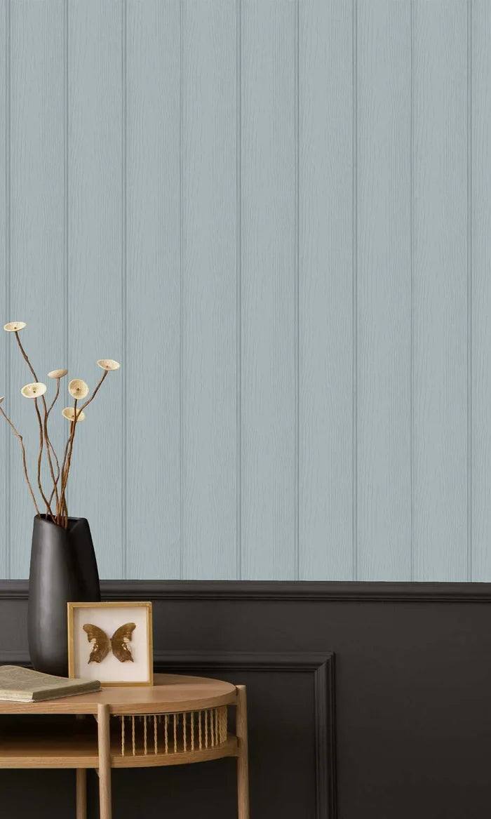 Tongue & Groove – Wood Panel Wallpaper – Blue