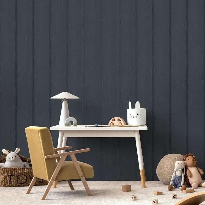 Tongue & Groove – Wood Panel Wallpaper – Navy