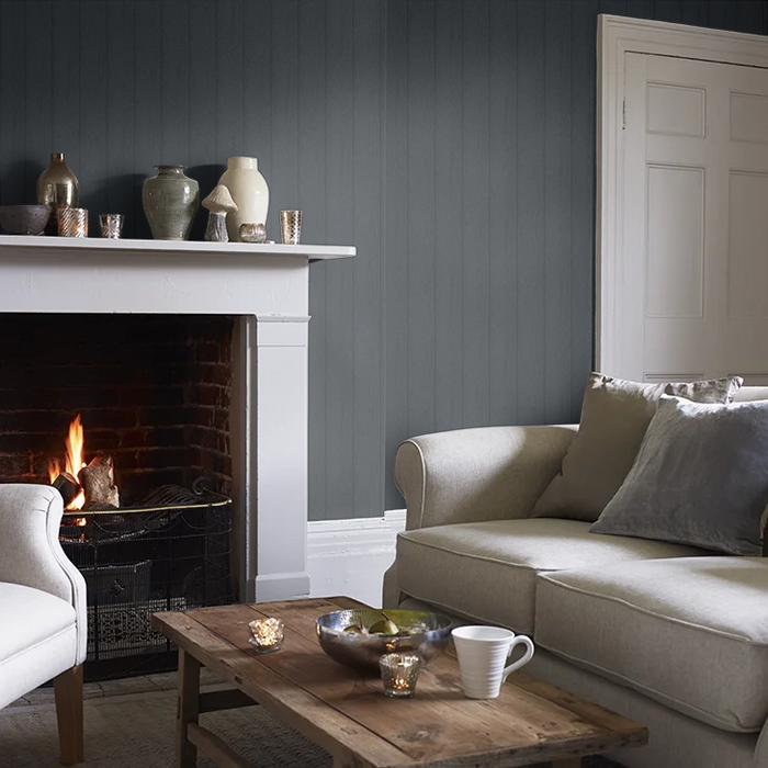 Tongue & Groove – Wood Panel Wallpaper – Navy