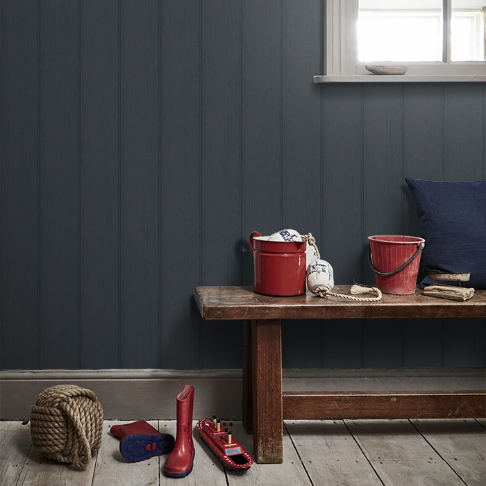 Tongue & Groove – Wood Panel Wallpaper – Navy