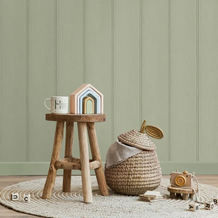 Tongue & Groove – Wood Panel Wallpaper – Sage Green