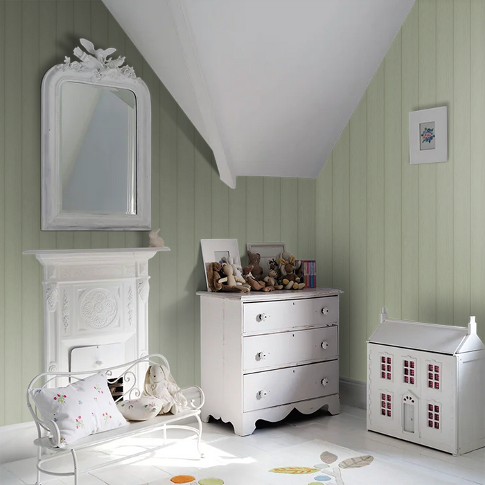 Tongue & Groove – Wood Panel Wallpaper – Sage Green