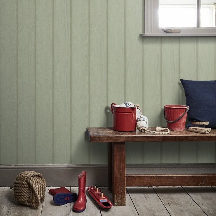 Tongue & Groove – Wood Panel Wallpaper – Sage Green