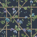 Trailing Floral Trellis – Garden Vine Wallpaper – Navy