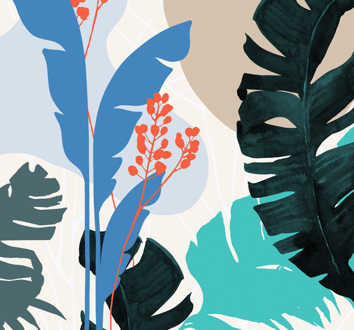 Tropical Shapes - Custom Sized Mural Wallpaper (per m2)