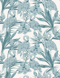 Tropical Shore Flamingo Hybrid Mural - Blue