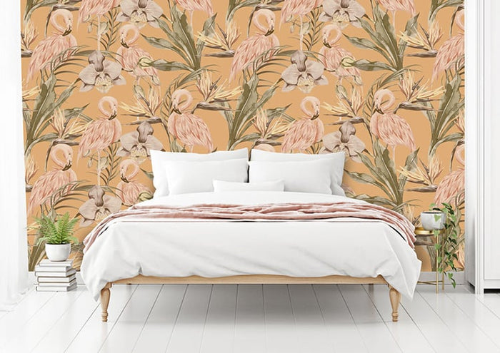 Tropical Shore Flamingo Hybrid Mural - Miami