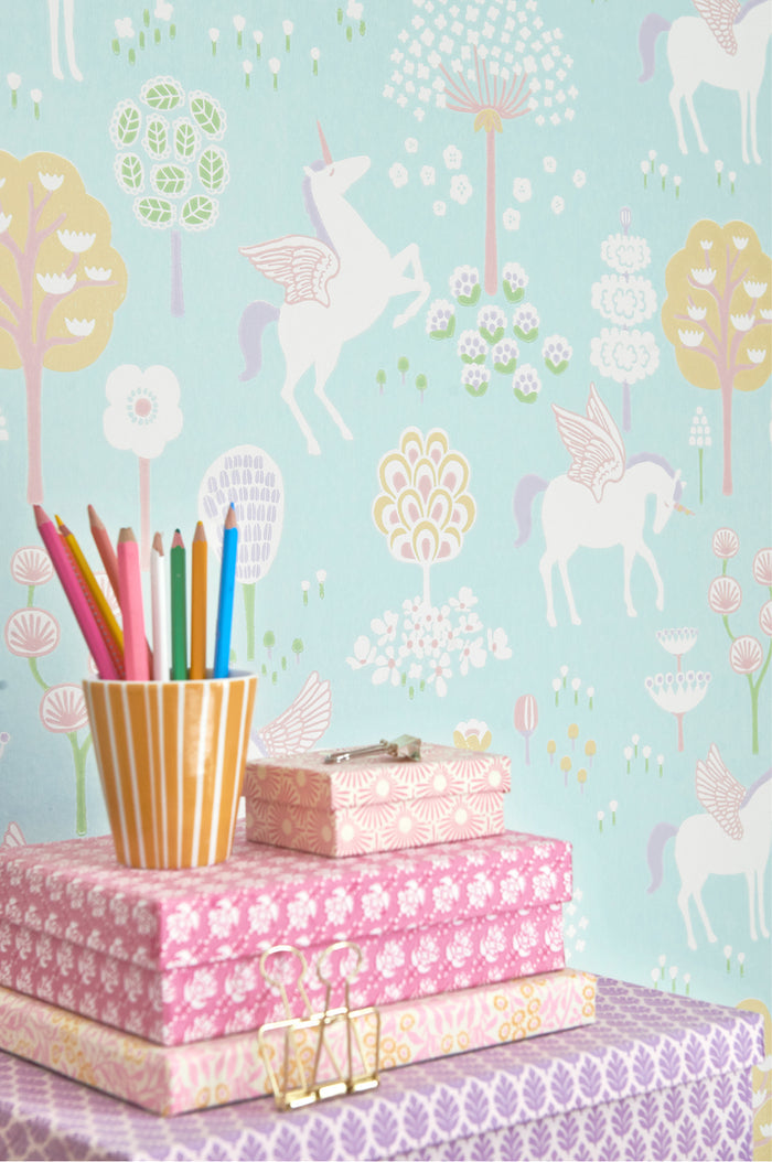 True Unicorns Wallpaper - Turquoise