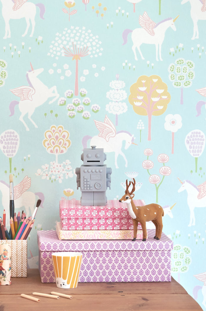 True Unicorns Wallpaper - Turquoise