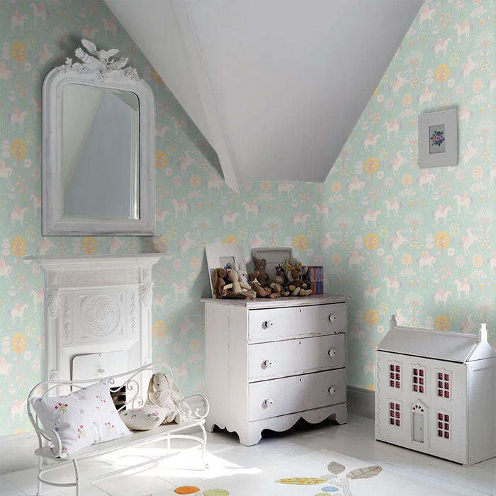 True Unicorns Wallpaper - Turquoise