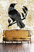 Tui Bird Series - Mackenzie Country - Custom Sized Wallpaper Mural (per m2)