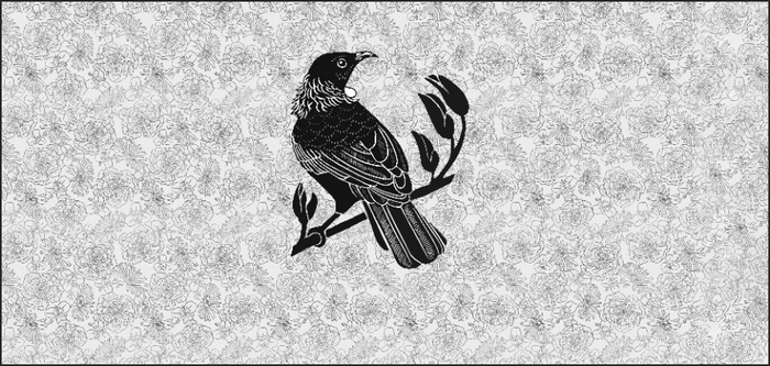 Tui Bird Series - Mackenzie Country - Custom Sized Wallpaper Mural (per m2)