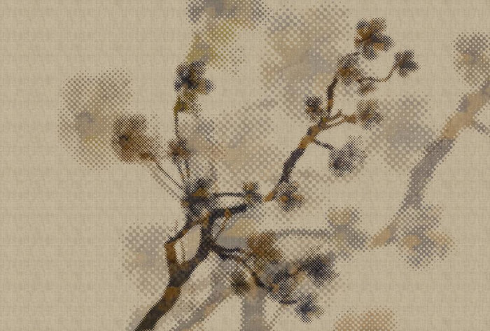 Twigs 1 - Beige - Custom Sized Wallpaper Mural (per m2)