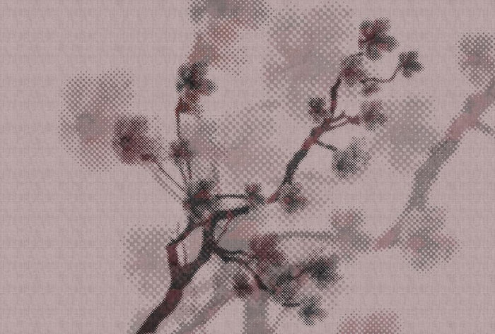 Twigs 1 - Pink - Custom Sized Wallpaper Mural (per m2)