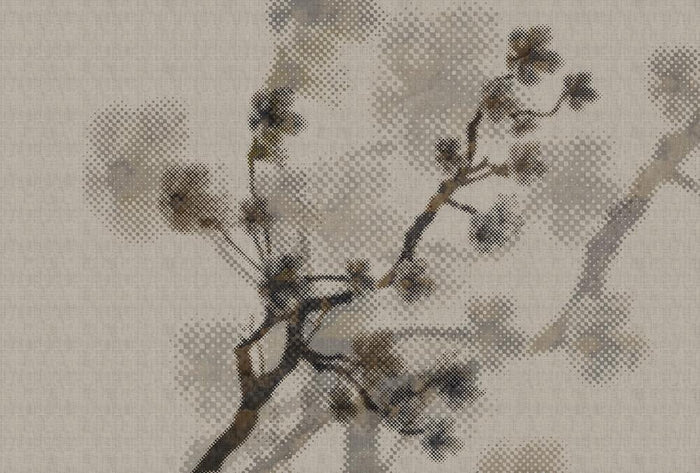 Twigs 1 - Taupe - Custom Sized Wallpaper Mural (per m2)