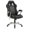 Upholstered Adjustable Home Office Desk Chair Black - Adams Furniture