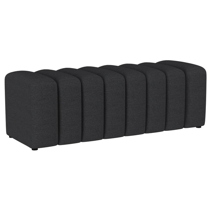 Upholstered Tufted Accent Bench Charcoal - Adams Furniture