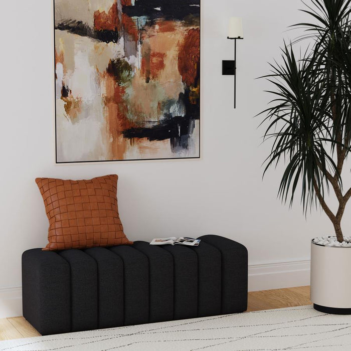 Upholstered Tufted Accent Bench Charcoal - Adams Furniture