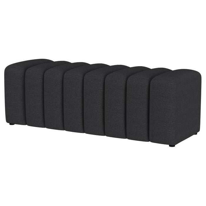 Upholstered Tufted Accent Bench Charcoal - Adams Furniture