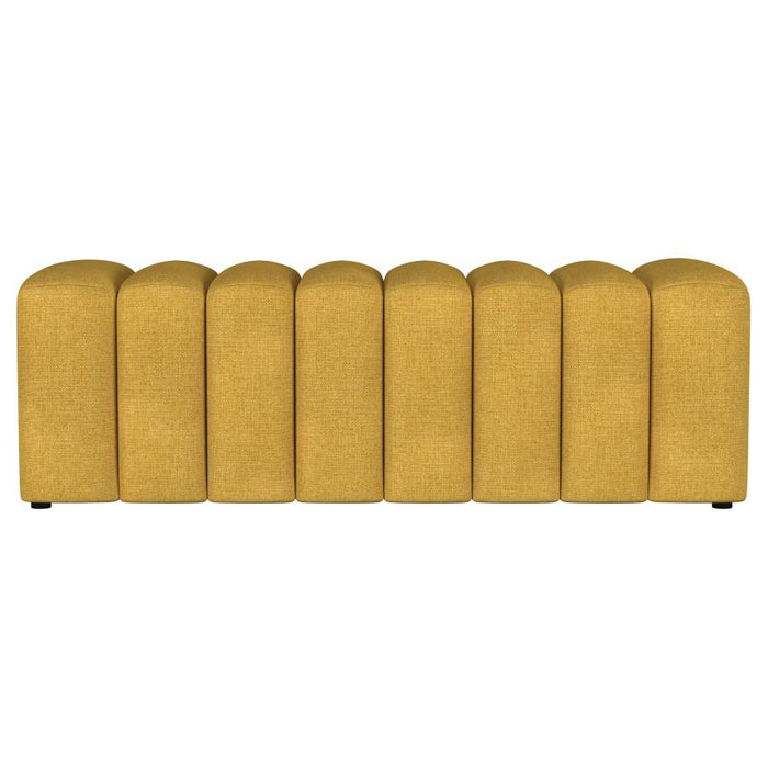 Upholstered Tufted Accent Bench Mustard Yellow - Adams Furniture