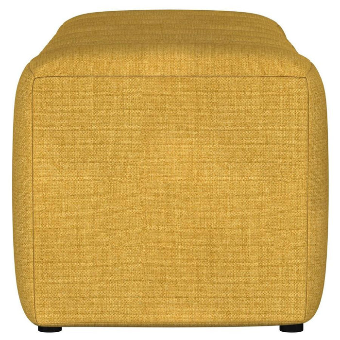 Upholstered Tufted Accent Bench Mustard Yellow - Adams Furniture