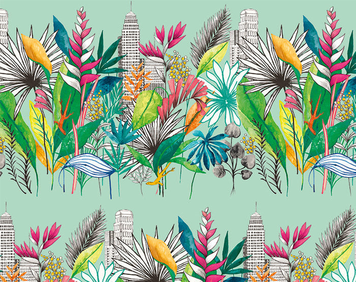 Urban Tropic Wallpaper - Azure