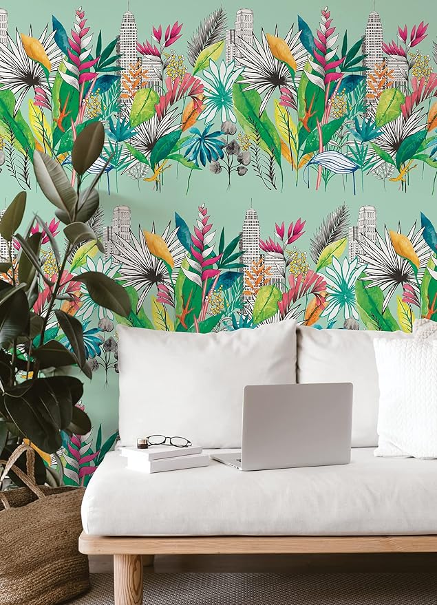 Urban Tropic Wallpaper - Azure