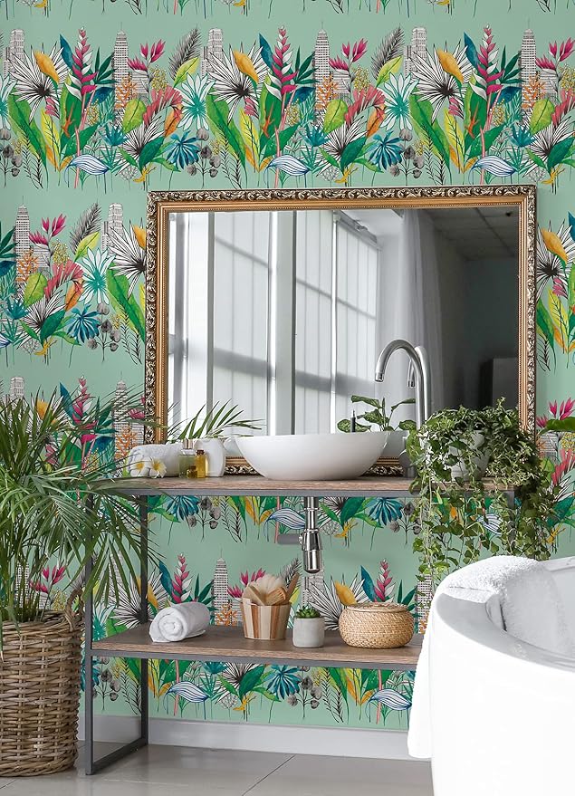 Urban Tropic Wallpaper - Azure