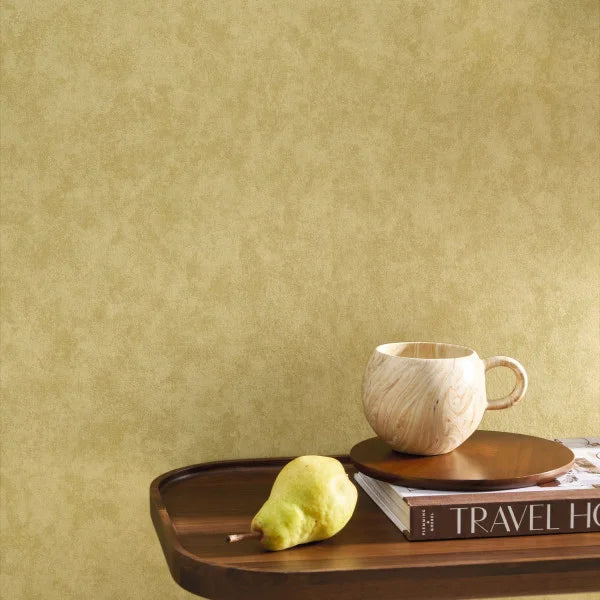 VALLAURIS Plain Wallpaper - Olive