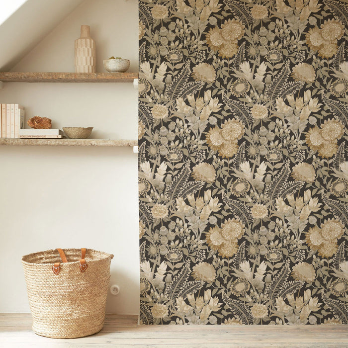 VALLAURIS Plain Wallpaper - Olive