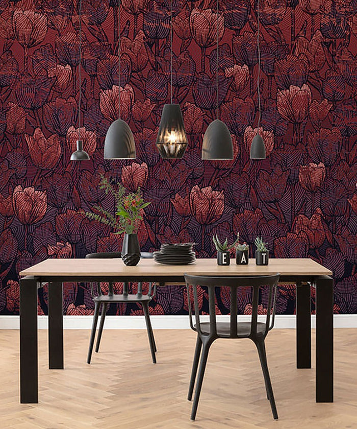 Velvet Bloom - Custom Sized Wallpaper Mural (per m2)