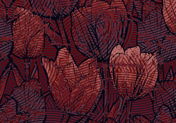 Velvet Bloom - Custom Sized Wallpaper Mural (per m2)