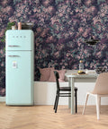 Verdant Grove - Midnight Pink - Custom Sized Wallpaper Mural (per m2)