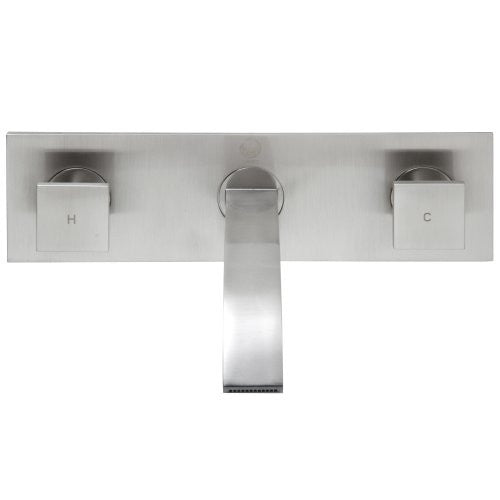 VIGO VG05002BN Titus Brushed Nickel Finish Dual Lever Wall Mount Faucet
