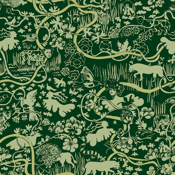 Vines - Custom Sized Wallpaper Mural (per m2) - Green