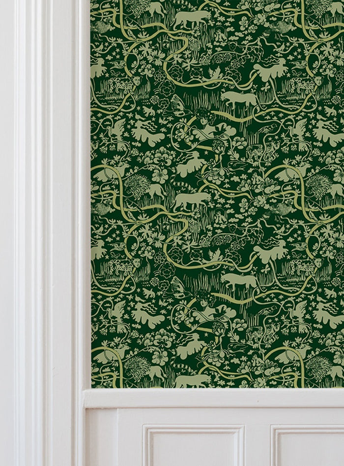 Vines - Custom Sized Wallpaper Mural (per m2) - Green