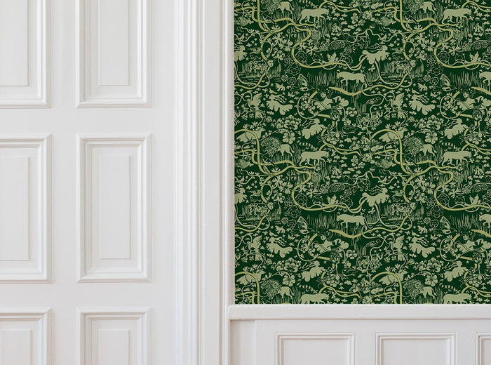 Vines - Custom Sized Wallpaper Mural (per m2) - Green