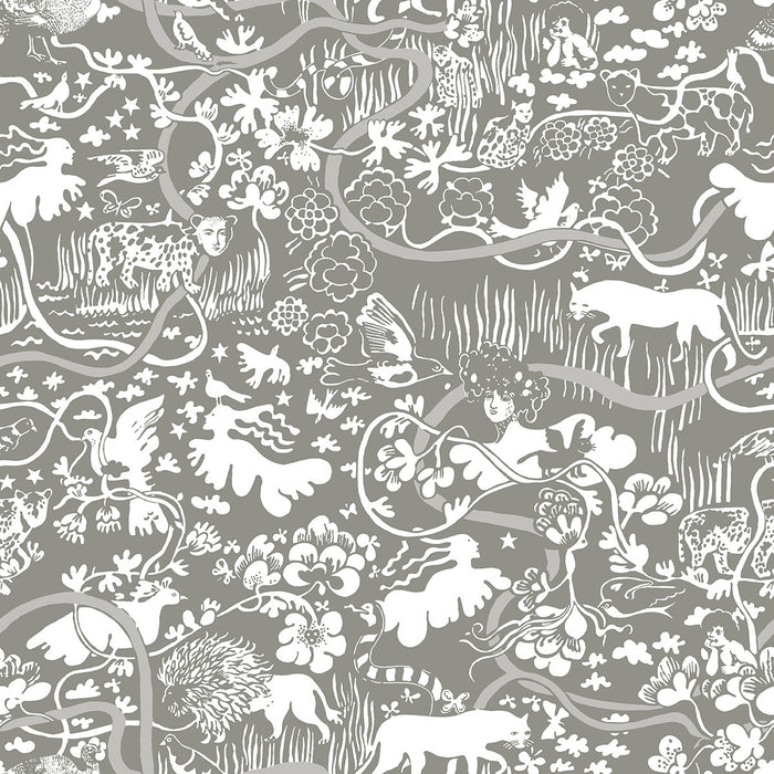Vines - Custom Sized Wallpaper Mural (per m2) - Grey/Green