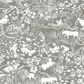 Vines - Custom Sized Wallpaper Mural (per m2) - Grey/Green