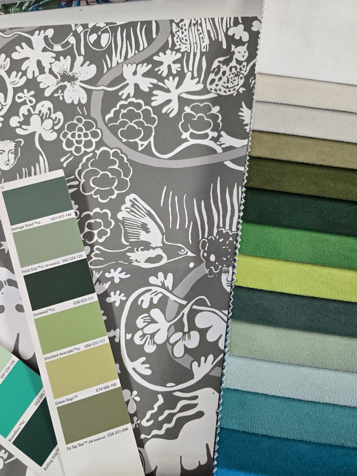 Vines - Custom Sized Wallpaper Mural (per m2) - Grey/Green