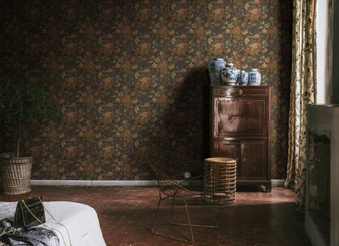 Vintage Garden Wallpaper - Blue
