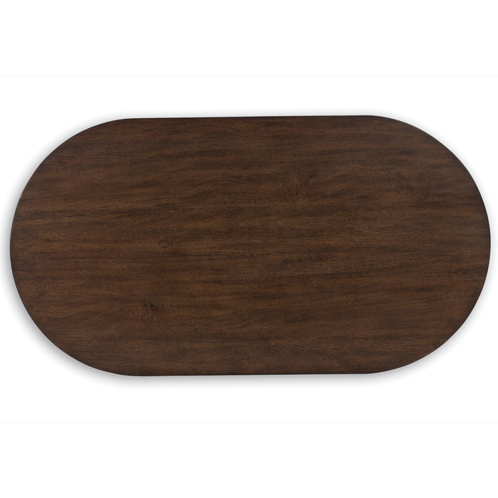 Warm Brown Oval Cocktail Table - Adams Furniture