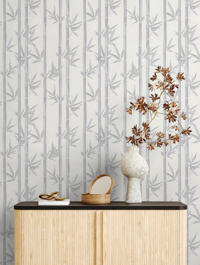Waya Bamboo Wallpaper - Grey