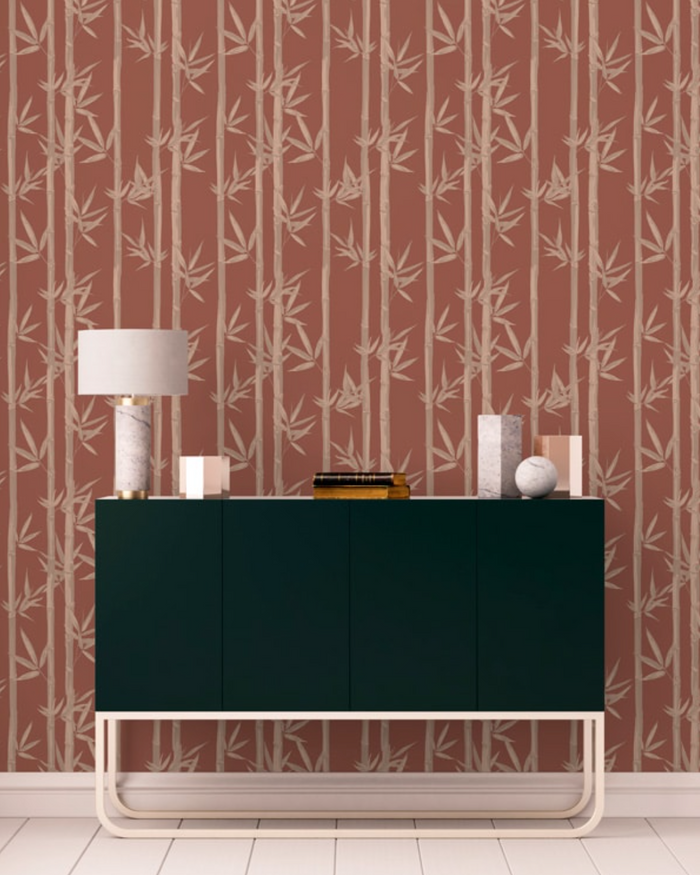 Waya Bamboo Wallpaper - Red