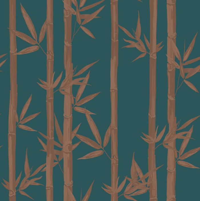 Waya Bamboo Wallpaper - Teal