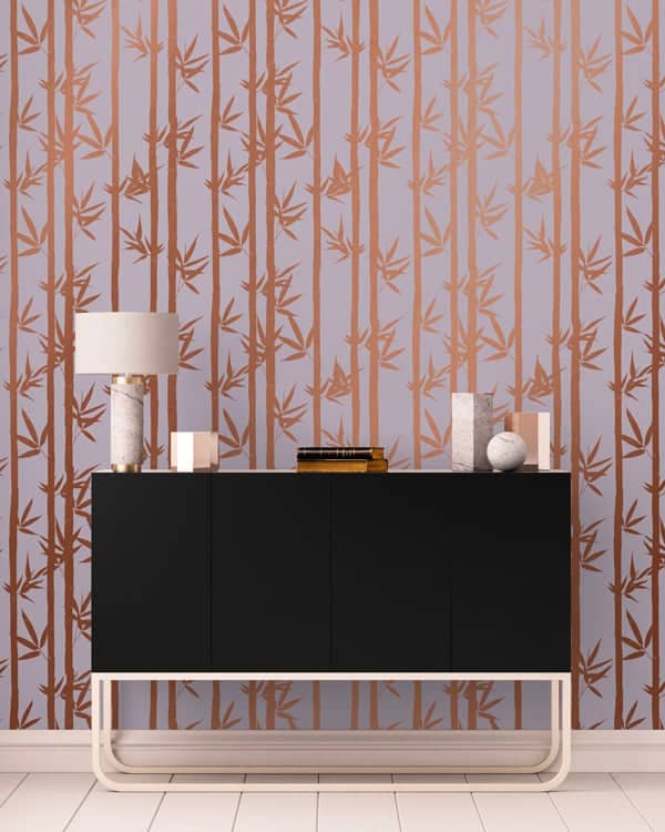 Waya Luxe Bamboo Wallpaper - Purple + Bronze