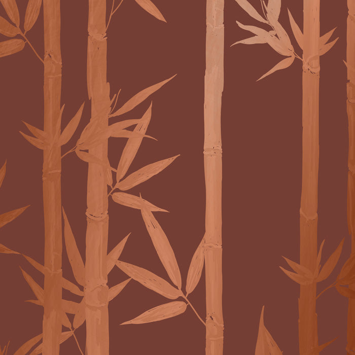 Waya Luxe Bamboo Wallpaper - Red + Bronze
